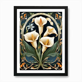 Default Stylized Colorful Design Of Arum Lilies In Art Nouveau 1 (1) Art Print