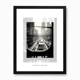 Poster Of Bangkok, Thailand, Black And White Old Photo 2 Art Print