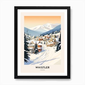 Vintage Winter Travel Poster Whistler Canada 4 Art Print