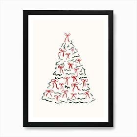 Christmas Tree with Bows Poster Art Print