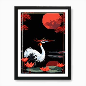 Crane In The Water Art Print