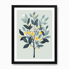 Pear Tree Flat Illustration 6 Art Print