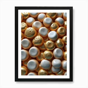 Gold And White Candy 2 Art Print