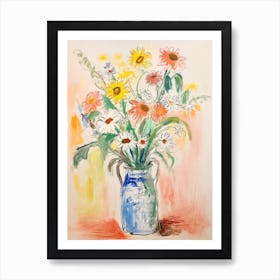 Flower Painting Fauvist Style Daisy 4 Art Print