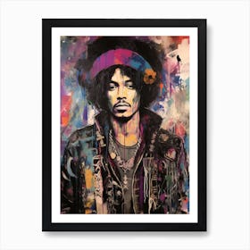 Jimi Hendrix Abstract Portrait 10 Art Print