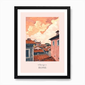 Mornings In Rome Rooftops Morning Skyline 2 Art Print