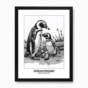 Penguin Feeding Their Chicks Poster 1 Art Print