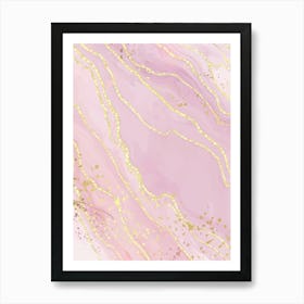 Gold And Pink Marble Wallpaper Art Print