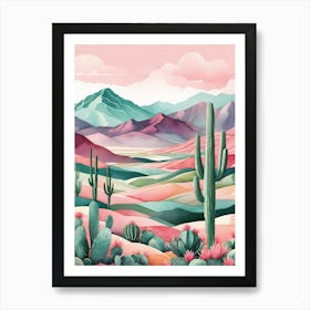 Cactus Desert Canvas Art Art Print