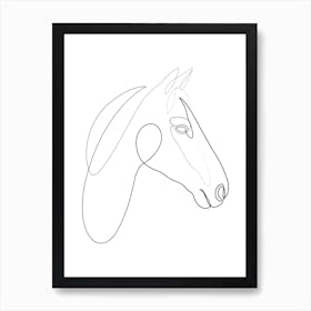 One line horse - H3 Art Print