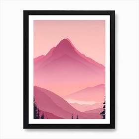 Misty Mountains Vertical Background In Pink Tone 80 Art Print