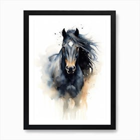 Watercolor Wild Horse 1 Art Print