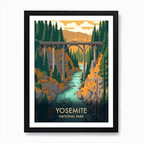 Yosemite National Park Vintage Travel Poster 4 Art Print