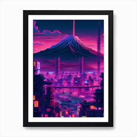 Japanese Mountain Nature Art Art Print