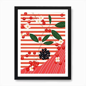 Cranberries Fruit Summer Illustration 1 Art Print