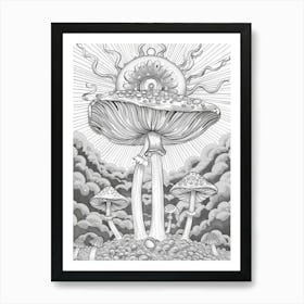 Mushroom Painting Art Print