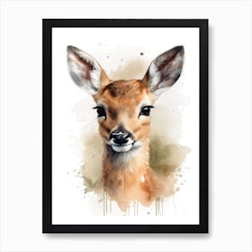 Baby Deer Watercolour Nursery 6 Art Print