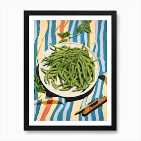 Green Beans Summer Illustration 2 Poster