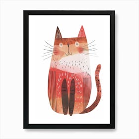 Cymric Cat Clipart Illustration 6 Art Print