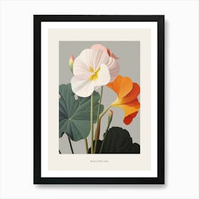 Flower Illustration Nasturtium 4 Poster Art Print