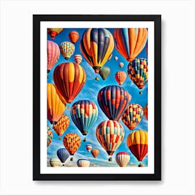 Hot Air Balloons, Colorful hot air balloons in the sky, Hot air balloons Balloons in the sky Albuquerque International Balloon Fiesta, Hot air balloon festival, colorful, vector art, digital art, hot air balloon  Art Print