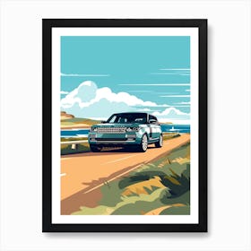 A Range Rover In Causeway Coastal Route Illustration 2 Art Print