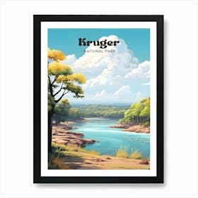 Kruger National Park South Africa River Modern Travel Art Art Print