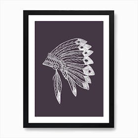 Headdress - Dark Purple Art Print