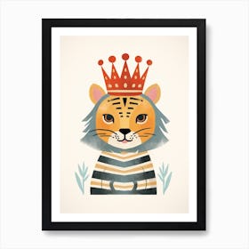 Little Bengal Tiger 3 Wearing A Crown Art Print