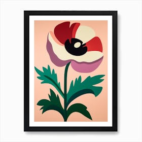 Cut Out Style Flower Art Anemone 3 Art Print
