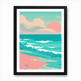 Pastel Beach Sunset 1 Art Print