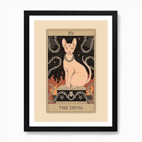 The Devil   Cats Tarot Art Print