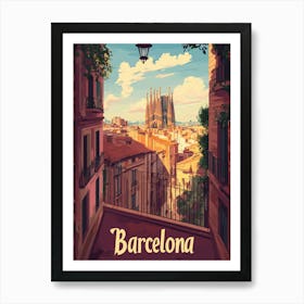 Aihrgdesign A Retro Travel Poster For Barcelona Featuring The 29071277 1a5d 4b43 A83e 548852d0cfdb 3 Affiche