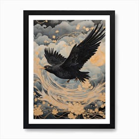 Blackbird 1 Gold Detail Painting Art Print