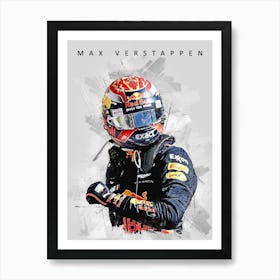 Max Verstappen Drawing Street Art Art Print