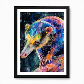 Anteater Colourful Watercolour 2 Art Print