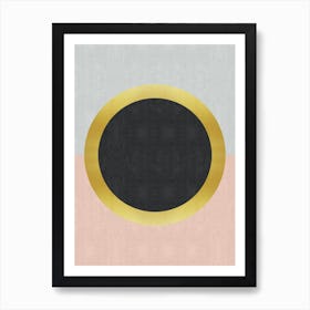 Circles with gold 3 Art Print