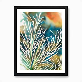 Acropora Jacquelineae 2 Vintage Graphic Watercolour Art Print