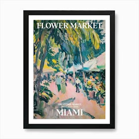 Vintage Flower Market Painting Miami 1 Art Print