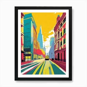 London City Street Abstract Art Art Print