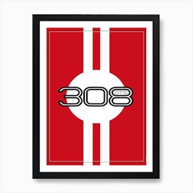 308 GTS, Racing Design Art Print