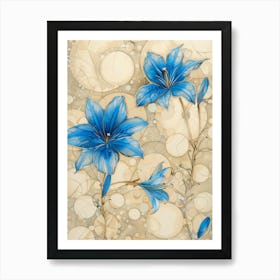 Blue Lilies 1 Art Print