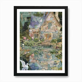 Fairytale Pond Scrapbook Collage 4 Art Print