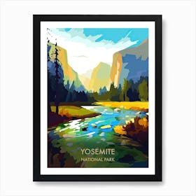 Yosemite National Park Travel Poster Illustration Style 1 Art Print