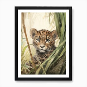 Storybook Animal Watercolour Jaguar Poster