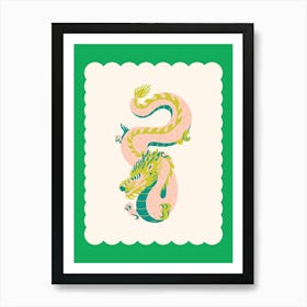 Year Of The Dragon Green Art Print