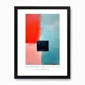 Red Blue And Black Colourful Abstract Exhibition Poster Art Print