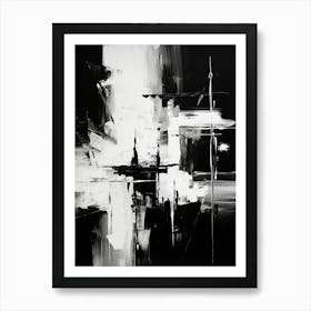 Unseen Forces Abstract Black And White 5 Art Print