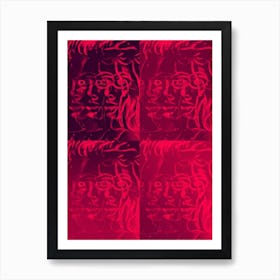 Abstract Red And Black Faces Art Print