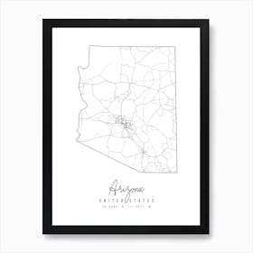 Arizona Minimal Street Map Art Print